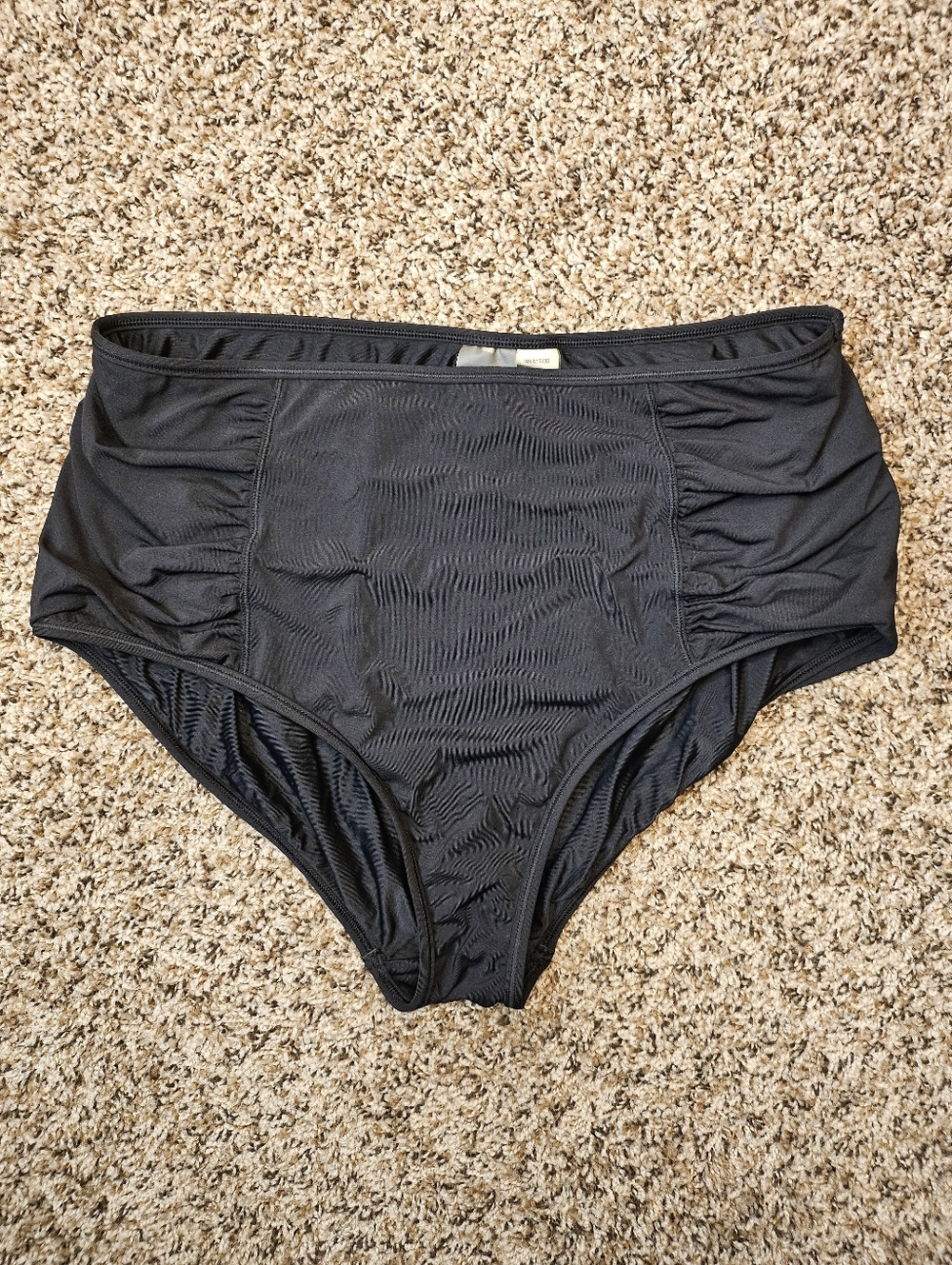 CALIA Black High-Rise Swim Bottom